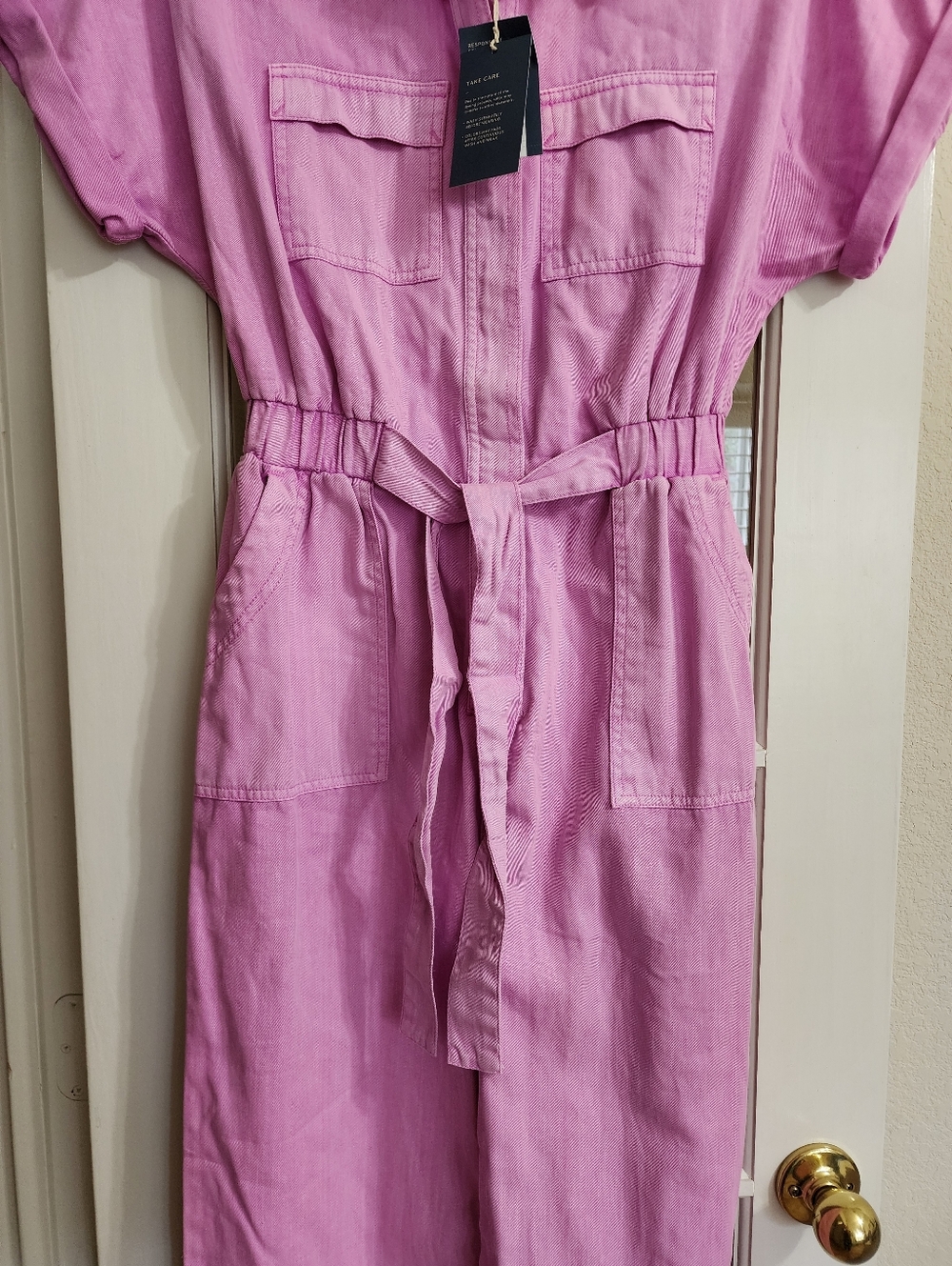NWT Universal Thread Pink Utility Jumpsuit Belted Cotton Size 6 - Picture 5 of 15